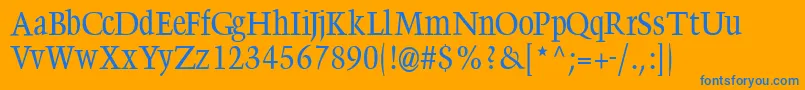 Steeprump Font – Blue Fonts on Orange Background