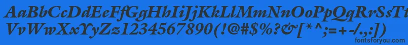 Fonte GalliardstdBlackitalic – fontes pretas em um fundo azul