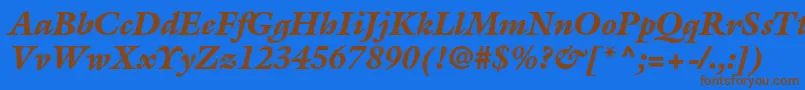 Czcionka GalliardstdBlackitalic – brązowe czcionki na niebieskim tle