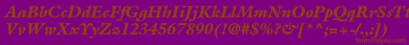 GalliardstdBlackitalic-fontti – ruskeat fontit violetilla taustalla