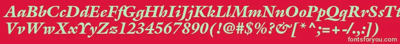 GalliardstdBlackitalic Font – Green Fonts on Red Background