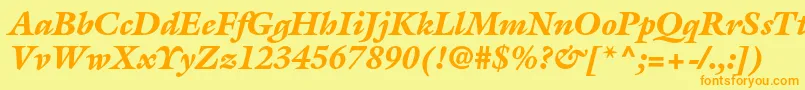 GalliardstdBlackitalic Font – Orange Fonts on Yellow Background