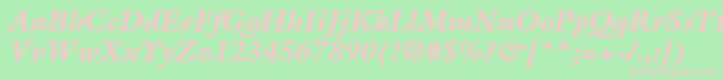 Fonte GalliardstdBlackitalic – fontes rosa em um fundo verde