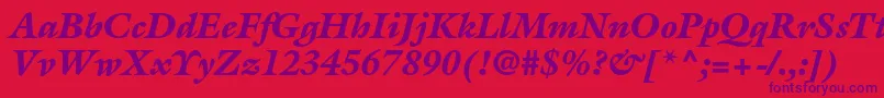 Шрифт GalliardstdBlackitalic – фиолетовые шрифты на красном фоне