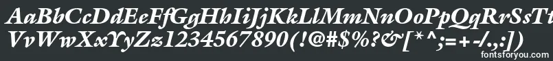 GalliardstdBlackitalic-fontti – valkoiset fontit mustalla taustalla