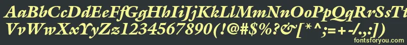 Czcionka GalliardstdBlackitalic – żółte czcionki na czarnym tle
