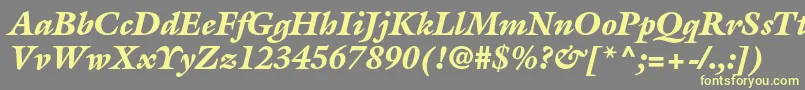 Fonte GalliardstdBlackitalic – fontes amarelas em um fundo cinza