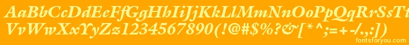 GalliardstdBlackitalic Font – Yellow Fonts on Orange Background