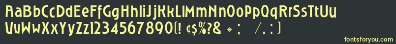 Roslyngothicc Font – Yellow Fonts on Black Background