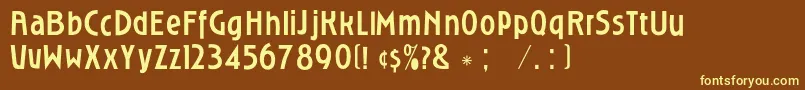 Roslyngothicc Font – Yellow Fonts on Brown Background
