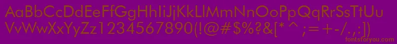FuturaBookBt-fontti – ruskeat fontit violetilla taustalla
