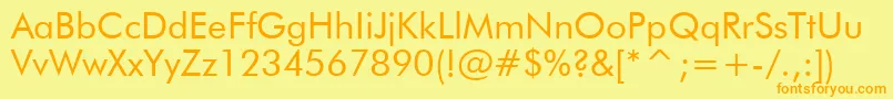 FuturaBookBt Font – Orange Fonts on Yellow Background
