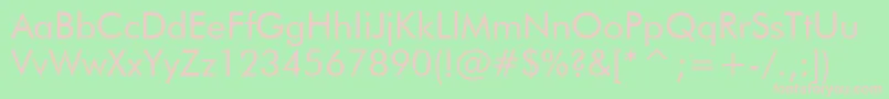 FuturaBookBt-fontti – vaaleanpunaiset fontit vihreällä taustalla