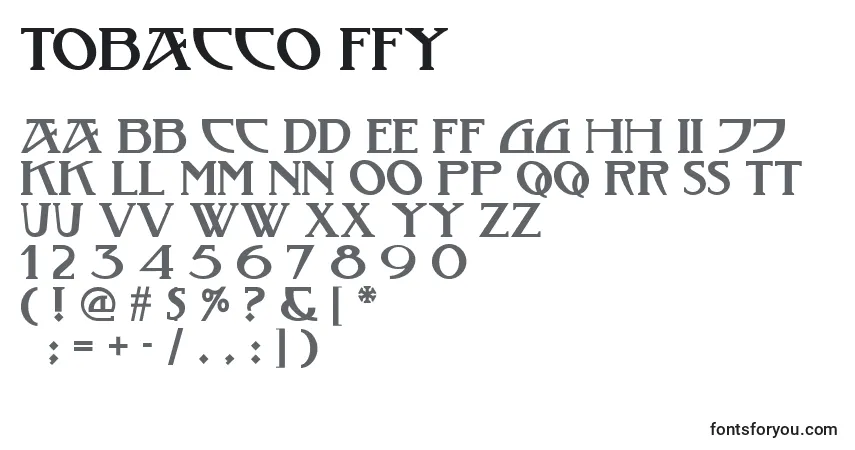 Шрифт Tobacco ffy – алфавит, цифры, специальные символы