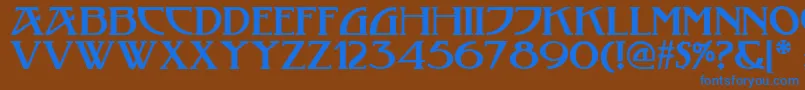 Tobacco ffy Font – Blue Fonts on Brown Background