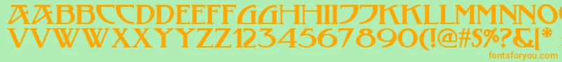 Fonte Tobacco ffy – fontes laranjas em um fundo verde