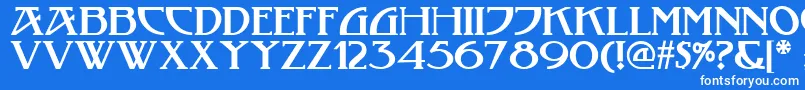 フォントTobacco ffy – 青い背景に白い文字