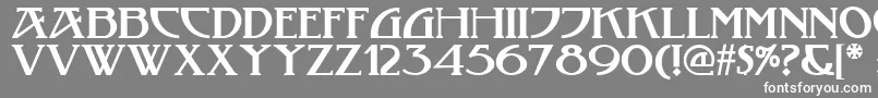 フォントTobacco ffy – 灰色の背景に白い文字