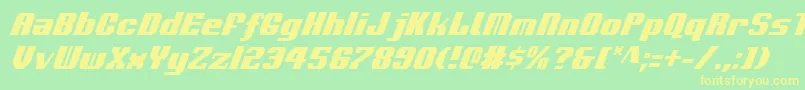 Voortrekkerci Font – Yellow Fonts on Green Background