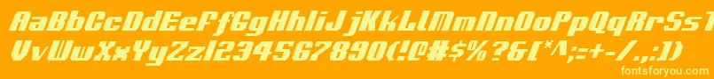 Voortrekkerci Font – Yellow Fonts on Orange Background