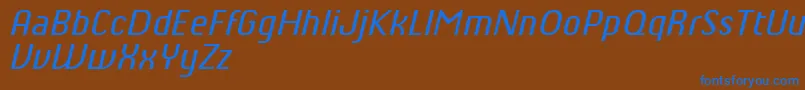 ChiqReducedItalic Font – Blue Fonts on Brown Background