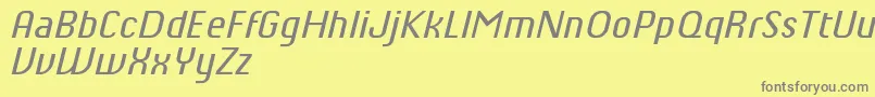 フォントChiqReducedItalic – 黄色の背景に灰色の文字