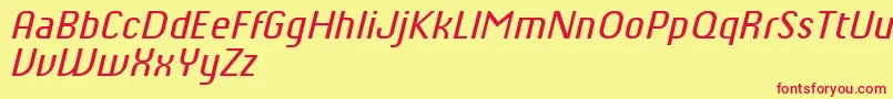 ChiqReducedItalic Font – Red Fonts on Yellow Background