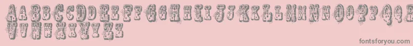 Vtksnoname Font – Gray Fonts on Pink Background