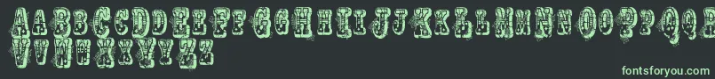 Vtksnoname-fontti – vihreät fontit mustalla taustalla