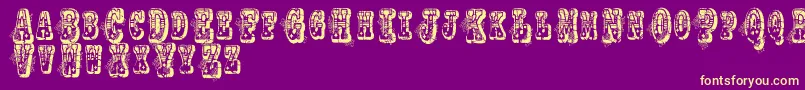 Vtksnoname Font – Yellow Fonts on Purple Background