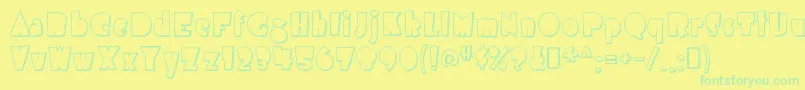 AirmoleshadedRegular Font – Green Fonts on Yellow Background