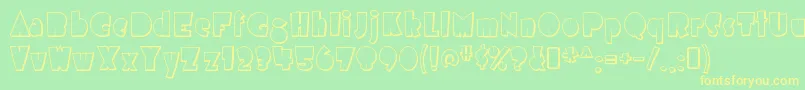 AirmoleshadedRegular Font – Yellow Fonts on Green Background