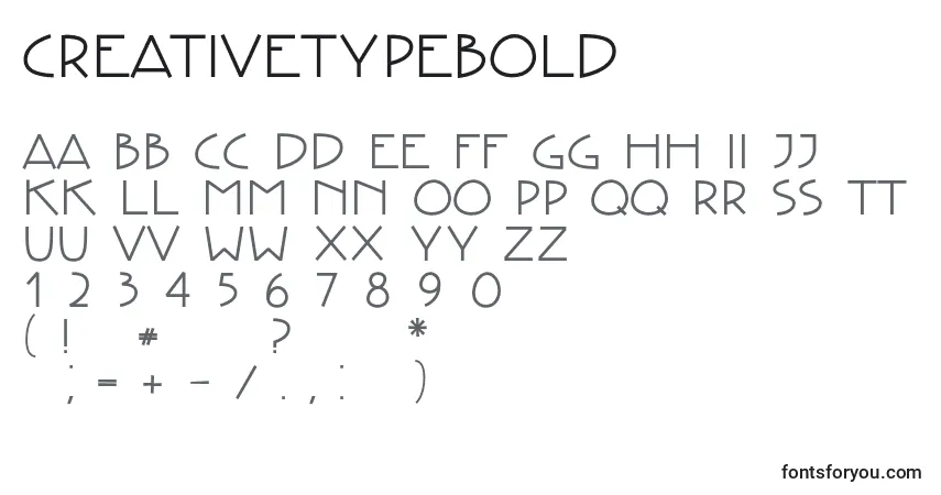 Шрифт CreativetypeBold – алфавит, цифры, специальные символы