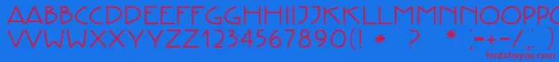 Czcionka CreativetypeBold – czerwone czcionki na niebieskim tle