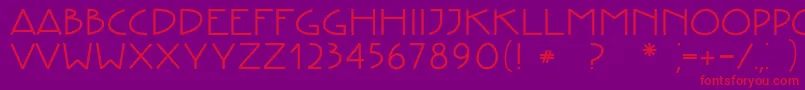 フォントCreativetypeBold – 紫の背景に赤い文字