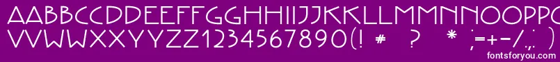 Fonte CreativetypeBold – fontes brancas em um fundo violeta
