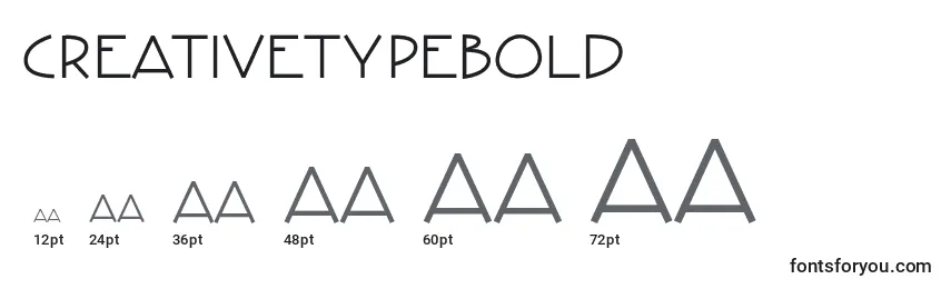 Размеры шрифта CreativetypeBold