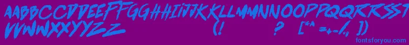 BattleBreathBoldItalic Font – Blue Fonts on Purple Background