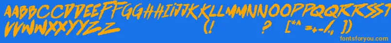 BattleBreathBoldItalic Font – Orange Fonts on Blue Background