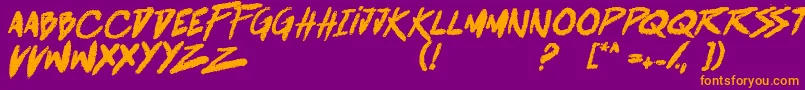 BattleBreathBoldItalic Font – Orange Fonts on Purple Background