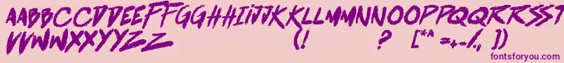 BattleBreathBoldItalic Font – Purple Fonts on Pink Background