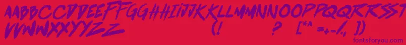 BattleBreathBoldItalic Font – Purple Fonts on Red Background