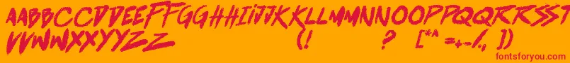 BattleBreathBoldItalic Font – Red Fonts on Orange Background
