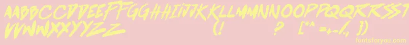 BattleBreathBoldItalic Font – Yellow Fonts on Pink Background