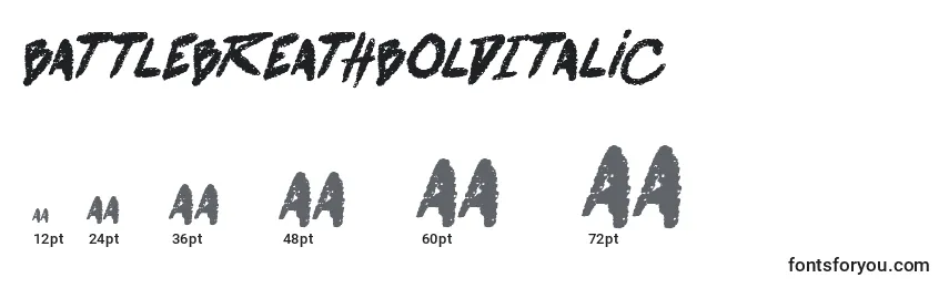 Größen der Schriftart BattleBreathBoldItalic