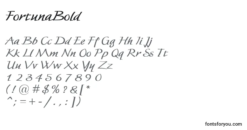 FortunaBold Font – alphabet, numbers, special characters