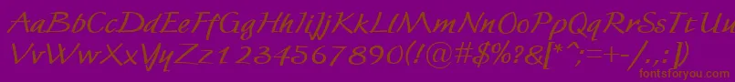 FortunaBold-Schriftart – Braune Schriften auf violettem Hintergrund