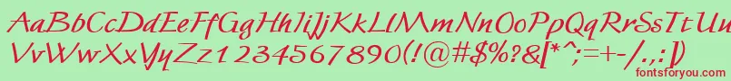 FortunaBold Font – Red Fonts on Green Background