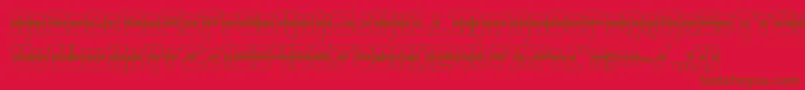 Omegaforcehalf3D11-Schriftart – Braune Schriften auf rotem Hintergrund