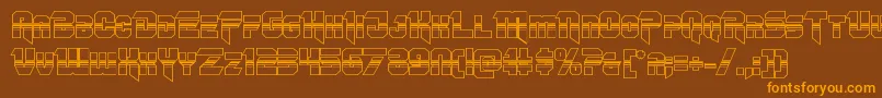 Omegaforcehalf3D11 Font – Orange Fonts on Brown Background